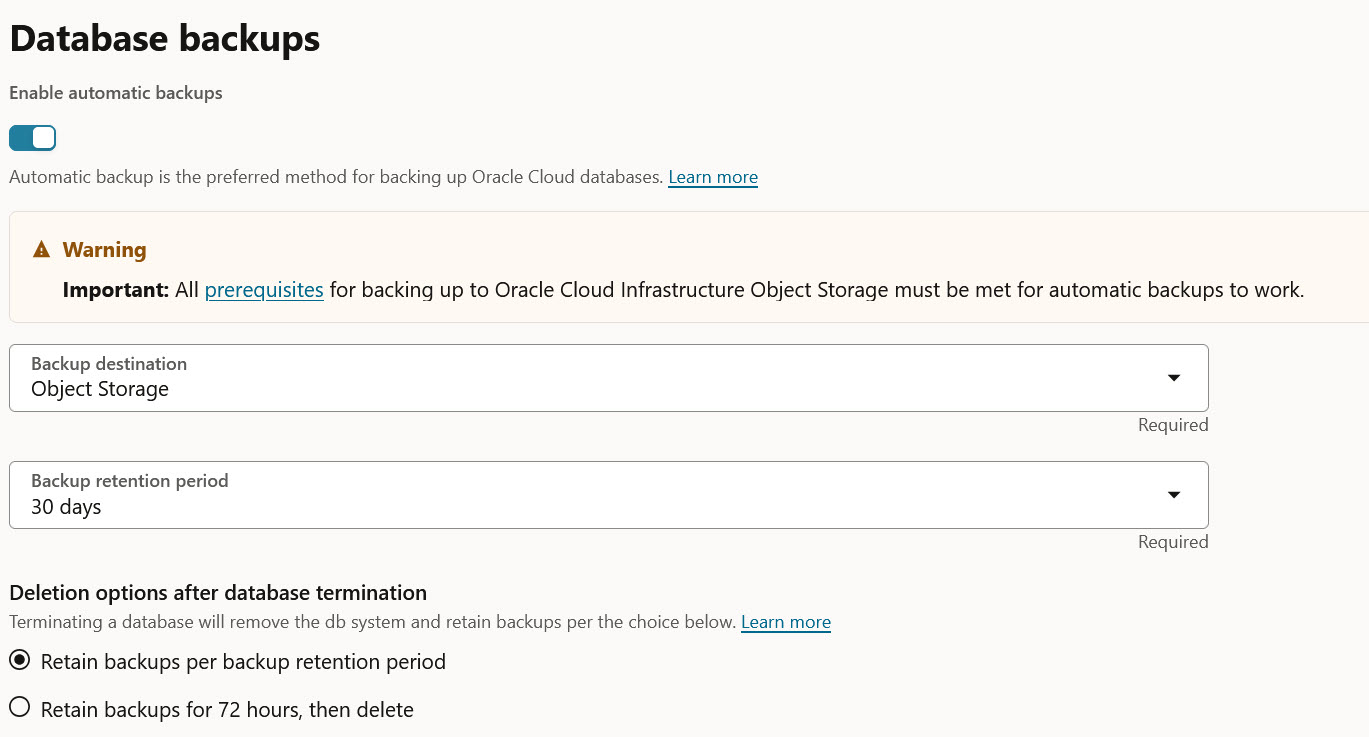 OCI Base Database Developer Edition Screenshot 4