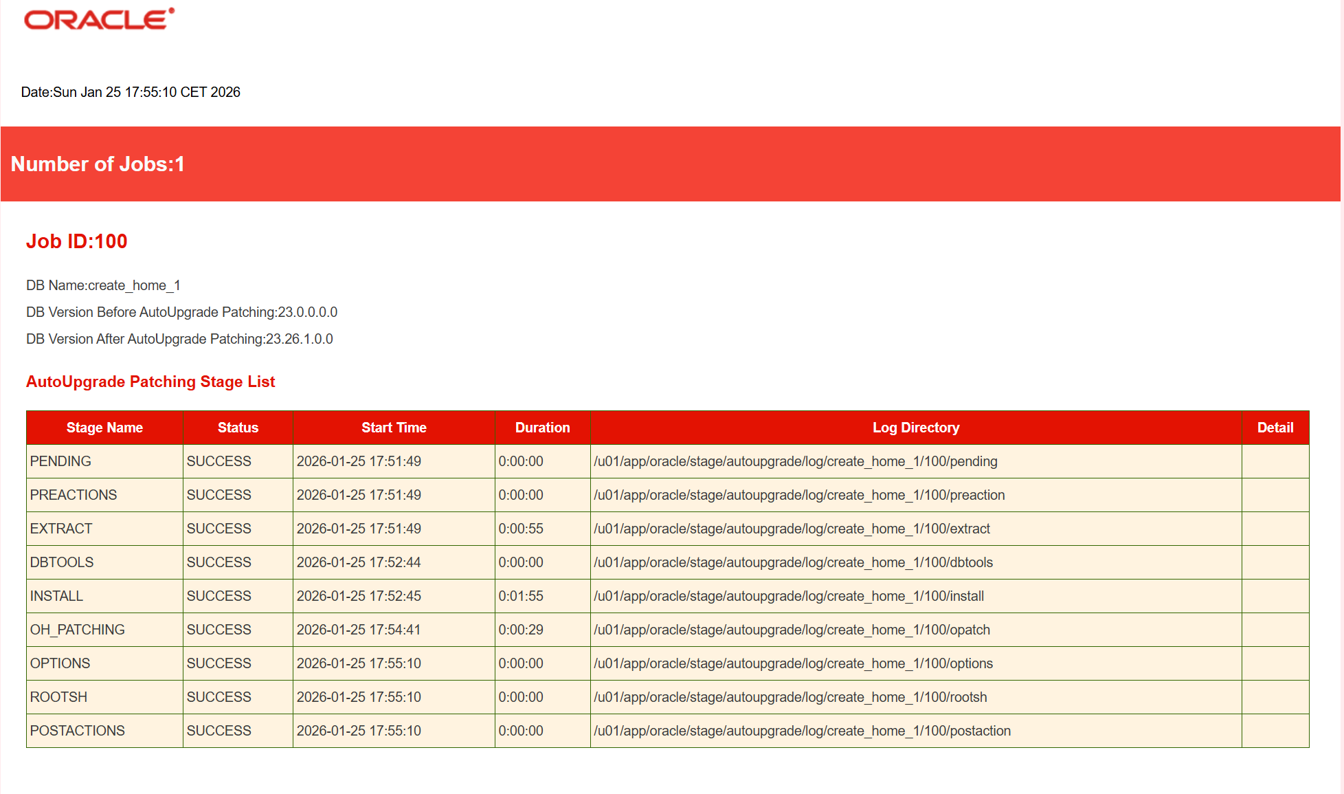 Autoupgrade Status Screenshot