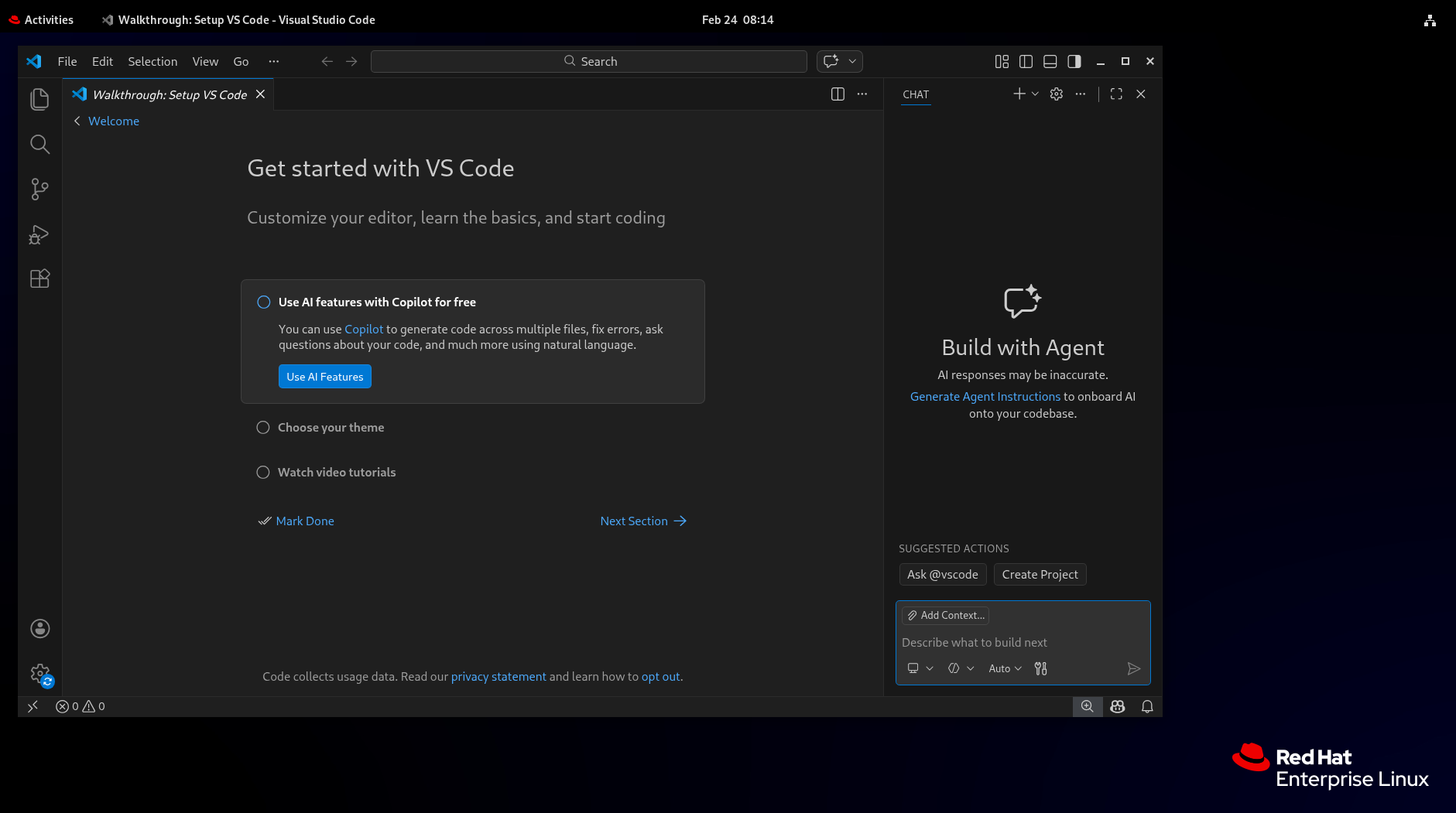 VS Code started without Extension